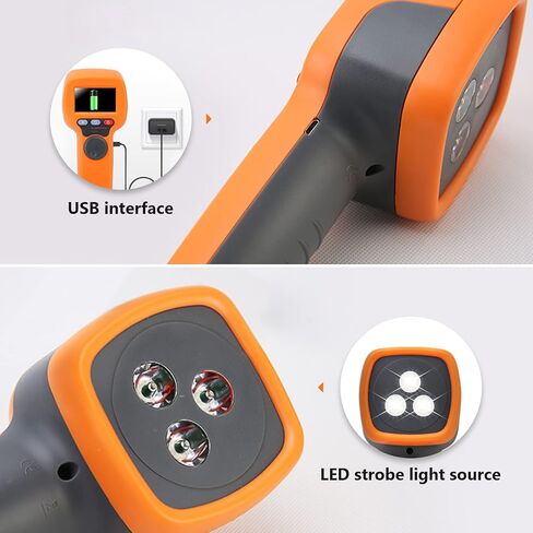 Digital Handheld Stroboscope, Digital Stroboscope AP-DT100B Non Contact Strobe Tachometer with 60-99999 FPM, Rechargeable LED Flash Strobe SpeedometerColor LCD Display for HVAC Motor Printing Spinning in Kuwait