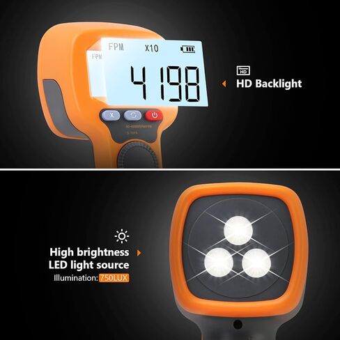 Digital Handheld Stroboscope, Digital Stroboscope AP-DT100B Non Contact Strobe Tachometer with 60-99999 FPM, Rechargeable LED Flash Strobe SpeedometerColor LCD Display for HVAC Motor Printing Spinning in Kuwait
