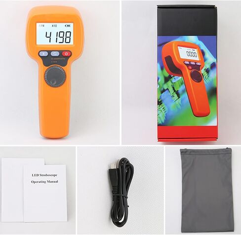 Digital Handheld Stroboscope, Digital Stroboscope AP-DT100B Non Contact Strobe Tachometer with 60-99999 FPM, Rechargeable LED Flash Strobe SpeedometerColor LCD Display for HVAC Motor Printing Spinning in Kuwait
