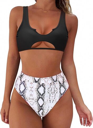 SUUKSESS Women Cutout Bikini Sets Push Up High Waisted Swimsuits 2 Piece in Kuwait