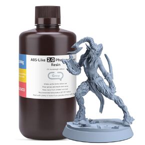 ELEGOO ABS-Like 3D Printer Resin, 405nm UV-Curing LCD Resin High Precision Fast Curing Non-Brittle Standard Photopolymer Resin for LCD Printing Smoky Black 1000G