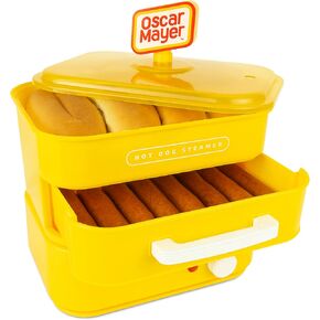 Nostalgia Extra Large Diner-Style Steamer 20 Hot Dogs and 6 Bun Capacity, Perfect for Breakfast Sausages, Brats, Vegetables, Fish