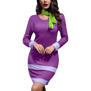 For G and PL Women's Halloween Costume Adult Purple Mini Dress