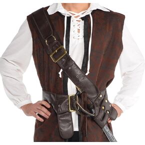 AMSCAN Pirate Bandolier Belt Halloween Costume Accessory for Adults, One Size