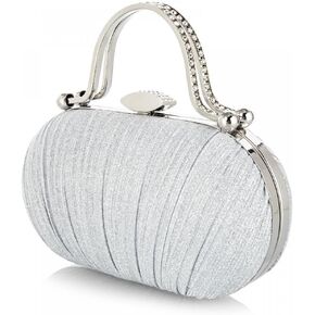 Simcat Women Gold Clutch Purses Glitter Evening Handbag Pleated Evening Bag for Lady Formal Bridal Wedding Prom