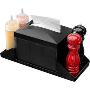 Restaurantware 7.5 x 6 x 6.3 Inch Napkin Holders, 1 Rectangle Napkin Dispenser - Tabletop, Easy Access, Gray Plastic Commercial Napkin Dispensers, Refillable, For Countertops