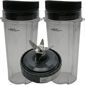 Replacement 16oz cup with lid and extractor blade for NINJA ULTIMA BLENDER: /BL810QSL 30/BL830CB 30 /BL810QON 30/BL810 30/BL820 30/BL830 30 (Bl810(cup with seal lid))