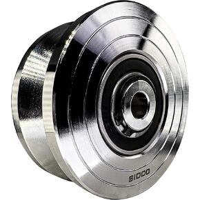 عجلة Sidco Supply مقاس 4 بوصات على شكل حرف V - من الفولاذ الصلب - عجلة بوابة منزلقة - عجلة مسار شديدة التحمل - عجلة بوابة معدنية - عجلة مقلوبة على شكل حرف V للبوابات المنزلقة مع عجلة دوارة على شكل حرف V للبوابة
