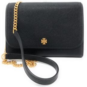 Tory Burch 136092 Emerson Flap Tory Navy Blue With Gold Hardware Women's Shoulder Bag