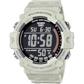 Casio Illuminator 10-Year Battery LED Back Light 5-Alarm Chronograph Digital Watch AE1500WH-8B2V