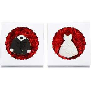 XINHPKGG 50 Pcs Individual Cookie Boxes: 4 1/2" x 4 1/2" x 1 1/5" Inch Small Gift Boxes, Mini Dount Boxes, Single Treat Boxes, Dessert Boxes for Candy, Chocolates Strawberry, Pastry-White