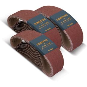POWERTEC 110110V 4 x 36 Inch Sanding Belts 120 Grit Aluminum Oxide Belt Sander Sanding Belt Sandpaper for Belt and Disc Sander – 10 Pack