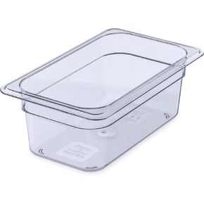 Carlisle FoodService Products Plastic Food Pan 1/4 Size 2.5 Inches Deep Clear