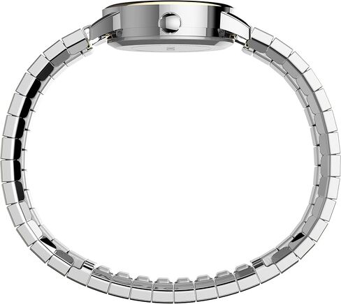 Timex Women's Easy Reader 25mm Perfect Fit Watch – Silver-Tone Case Black Dial with Silver-Tone Expansion Band in Saudi Arabia