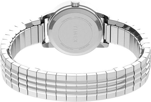 Timex Women's Easy Reader 25mm Perfect Fit Watch – Silver-Tone Case Black Dial with Silver-Tone Expansion Band in Saudi Arabia