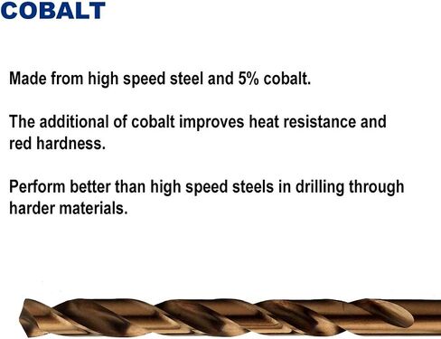 9/32-Inch Cobalt Steel M35 Jobber Length Twist Drill Bits for Hard Metal, Stainless Steel, Pack of 6 in Saudi Arabia