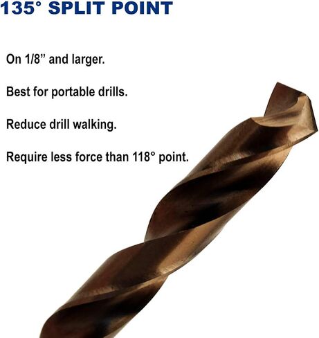9/32-Inch Cobalt Steel M35 Jobber Length Twist Drill Bits for Hard Metal, Stainless Steel, Pack of 6 in Saudi Arabia