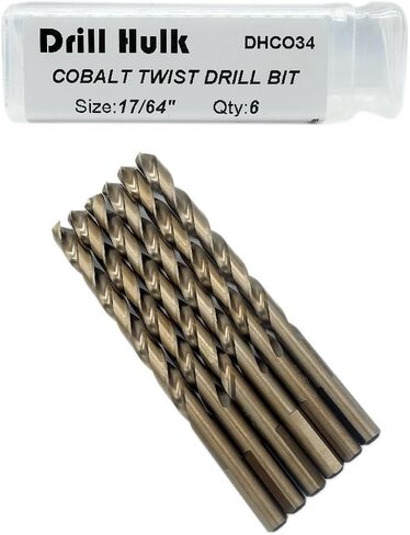 9/32-Inch Cobalt Steel M35 Jobber Length Twist Drill Bits for Hard Metal, Stainless Steel, Pack of 6 in Saudi Arabia
