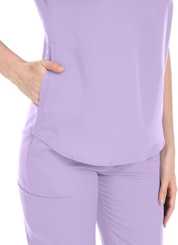 مجموعة niaahinn Scrubs للنساء بدلة الركض الموحدة للممرضات، بلوزة وسراويل مطاطية مع جيوب متعددة لملابس العمل الخاصة بالممرضات in Kuwait
