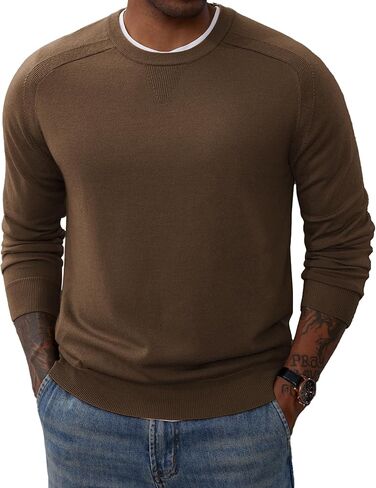 سترة PJ PAUL JONES للرجال بياقة دائرية، سترة كاجوال بياقة دائرية، بلوفر منسوج من مزيج الصوف in Kuwait