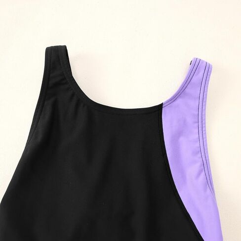 GLIGLITTR Girls' Athletic One Piece Swimsuit Kids Black Swimwear for Swim Team Practice Competition Beach Sport Bathing Suit in Kuwait