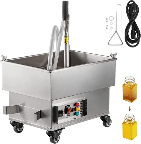 VEVOR Mobile Fryer Filter, 80 LBS/40 L/10.56 Gal Capacity, 300W Oil Filtration System with 5 L/min Flow Rate, Mobile Frying Oil Filtering System with 10 L/min Pump & Oil Hose, 110V/60Hz in Saudi Arabia