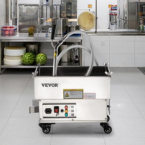 VEVOR Mobile Fryer Filter, 80 LBS/40 L/10.56 Gal Capacity, 300W Oil Filtration System with 5 L/min Flow Rate, Mobile Frying Oil Filtering System with 10 L/min Pump & Oil Hose, 110V/60Hz in Saudi Arabia