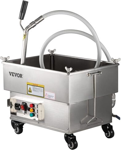 VEVOR Mobile Fryer Filter, 80 LBS/40 L/10.56 Gal Capacity, 300W Oil Filtration System with 5 L/min Flow Rate, Mobile Frying Oil Filtering System with 10 L/min Pump & Oil Hose, 110V/60Hz in Saudi Arabia