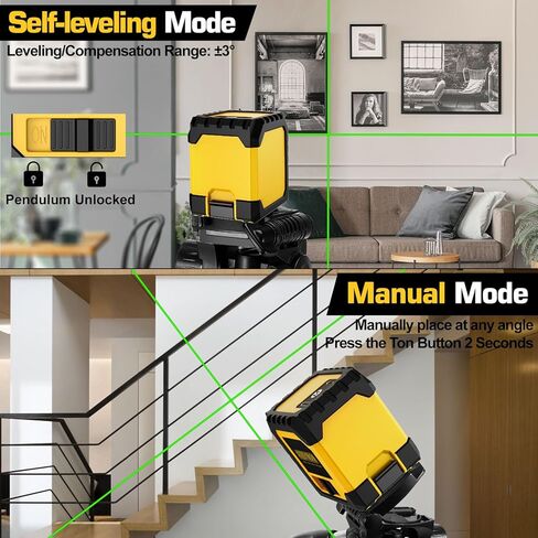 Alloyman 16 Line Laser Level, Self Leveling 4x360° Green Laser Level with 2Pcs Rechargeable Lithium Batteries/Wall Mount/Remote Control for Indoor and Outdoor Building Renovation Work, JGY-002 in Saudi Arabia