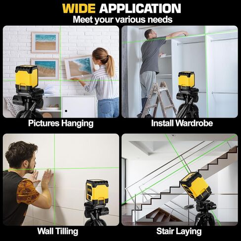 Alloyman 16 Line Laser Level, Self Leveling 4x360° Green Laser Level with 2Pcs Rechargeable Lithium Batteries/Wall Mount/Remote Control for Indoor and Outdoor Building Renovation Work, JGY-002 in Saudi Arabia