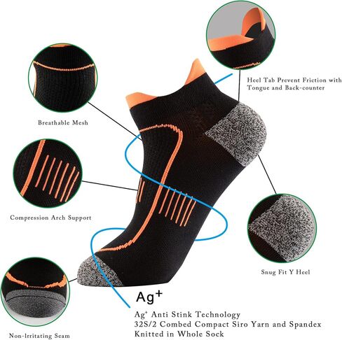 Pauboland Men's Anti Sweat Odor Free Quick Dry Cotton Athletic Low Cut Running Socks in Kuwait