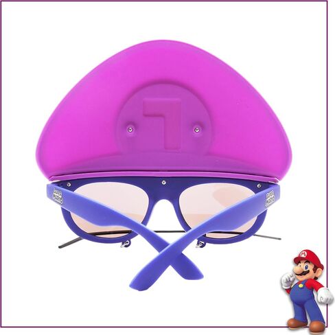 Costume Sunglasses Super Mario Yellow Wario Sun-Staches Party Favors UV400 Yellow/Blue, 8" in Saudi Arabia