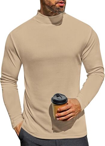 Ekouaer Men's Mock Turtleneck Shirts Long Sleeve Basic Turtle Neck Undershirt Lightweight Thermal Pullover Sweater in Kuwait