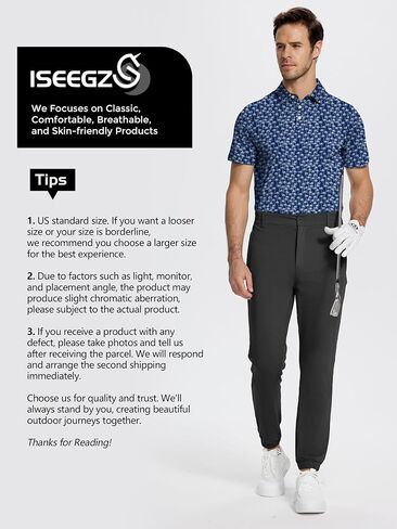 ISEEGZ رجل قميص جولف كم قصير مضحك طباعة جولف قمصان بولو للرجال خفيفة الوزن الجافة تناسب سريعة الجافة طوق جولف Polos in Kuwait