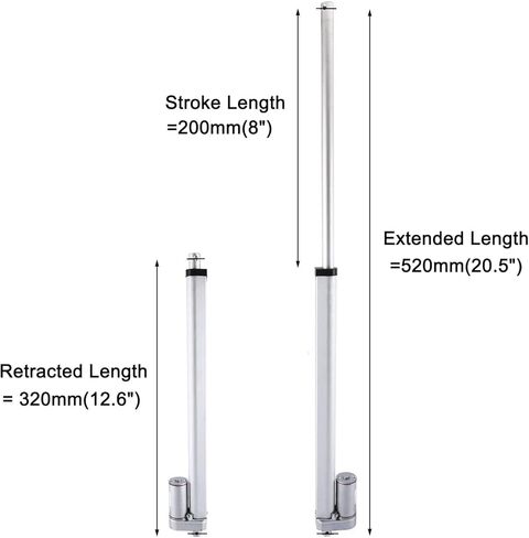 skyehomo 12 "المحرك الخطي السكتة الدماغية، المحرك الخطي الكهربائي مقاوم للماء مع شريحة متزايدة، 225 رطل (900N) 10 مم / ثانية مناسب لكرسي كرسي الأريكة الكهربائية والمركبات والسفن البضائع، أبيض in Kuwait