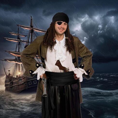 إكسسوارات أزياء القراصنة TTQ التنكرية للهالوين، حزام قرصان باندانا، حزام وشاح القرصان، عصر النهضة الفايكنج في العصور الوسطى in Kuwait