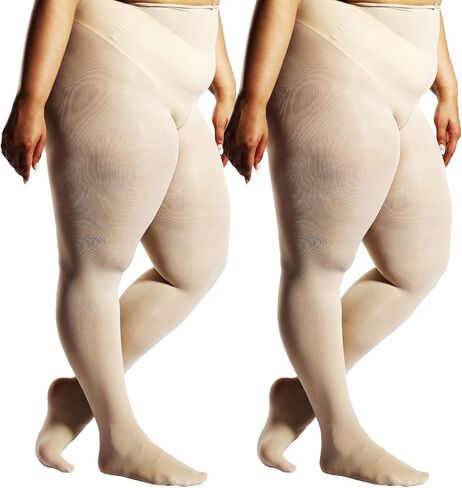 SUREPOCH Plus Size Tights for Women, Ultra Large Up To 6x, 20 Colors Semi Opaque Control Top, Soft High Waist Pantyhose in Saudi Arabia