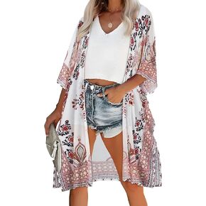 Women's Kimono Swimsuit Coverups Summer Beach Casual Loose Cardigans for Swimwear