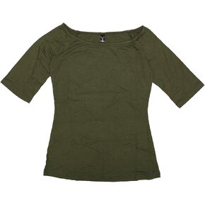 Allegra K Women's Half Sleeves Scoop Neck Fitted Layering Top Soft T-Shirt in Saudi Arabia