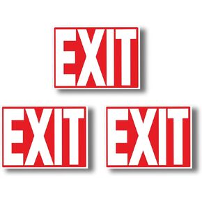 3 x Exit Sign Stickers, Exit Signs Designed as per NFPA Safety Standards (10 x 7 inches)