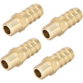 uxcell Brass Fitting Connector Metric M14-1.5 Male to Barb Fit Hose ID 10mm 2pcs