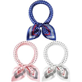Boyiee 3 Pcs Polka Dot Scarf Vintage Women Chiffon Scarf Retro Square Neck Head Scarf Hair Scarf Purse Scarf 1950s Neckerchief
