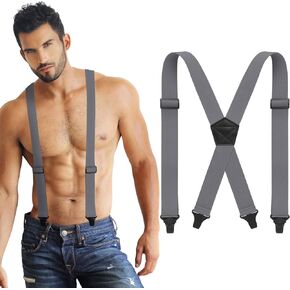Janmercy X Back Hidden Suspender Heavy Duty Work Suspenders Airport Friendly Suspenders Under Clothing for Men Women