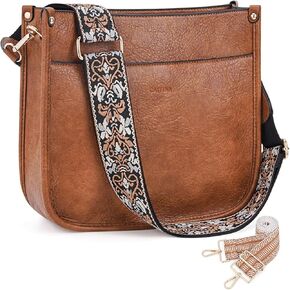 Crossbody Bag Women Vegan Leather Hobo Handbag Trendy Crossbody Shoulder Bag Purses For Women with 2 Adjustable Strap in Saudi Arabia