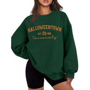 Fiscrat Halloweentown Sweatshirt Halloween Sweatshirts Women Pumpkin Halloween Tees Halloween Town University Pullover Tops