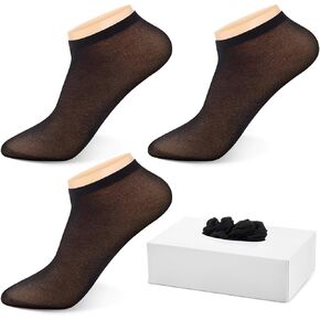 Mepase 200 Pieces 100 Pairs Disposable Try on Socks Foot Socks Nylon Disposable Slip on Socks Stocking Beige Tan Footies for Women Girls Guest Men