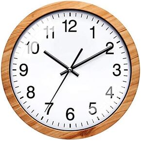 NUOVO 10 Inch Round Wall Clock Silent & Non-Ticking Retro Wall Clock Operated for Living Room Bedroom Kitchen(26 cm/ 10") in Kuwait