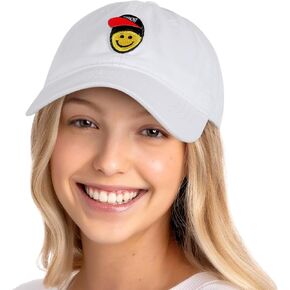 SONMONY Smile Face Trucker Hat Washed Dad Hat for Men Women Cute Baseball Caps Unstructured Smile Embroidered Hat