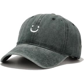 Umeepar 3 Pack Smile Face Cotton Baseball Cap Adjustable Low Profile Unstructured Dad Hat for Men Women