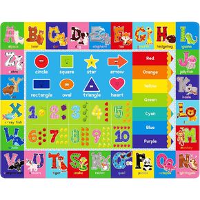 Kentaly Baby Play Mat Kids Rug for Playroom, Floor Mat for Toddlers, Playtime Collection ABC, Numbers, Animals Educational Area Rugs for Kids Room Classroom ( 78.7X 59 Inch)